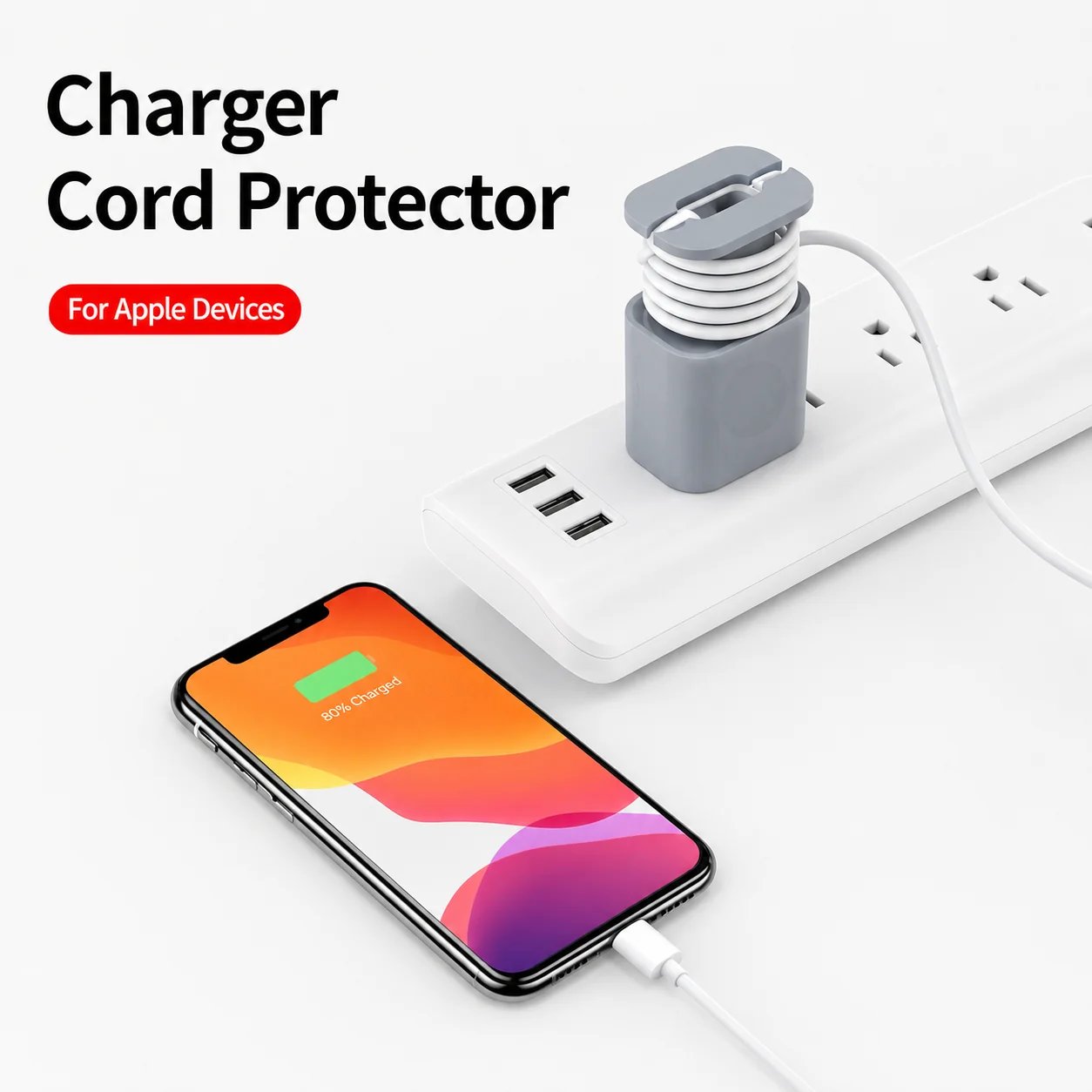 ๐ฅ2-in-1 Silicone Charger Protector with Cord Wrap for 18W/20W Adapters