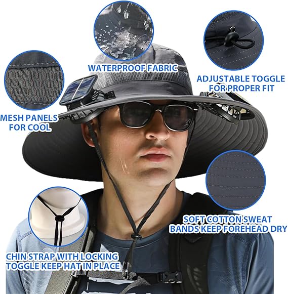🔥2026 Summer Hot Sale🔥 New Ultralight Solar Fan Sun Hat – Lighter Than a Baseball!⚾(Only 11oz)