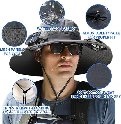 🔥2026 Summer Hot Sale🔥 New Ultralight Solar Fan Sun Hat – Lighter Than a Baseball!⚾(Only 11oz)