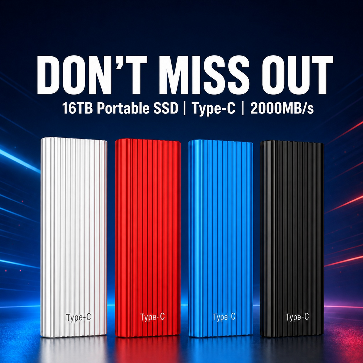 🏆Flash Sale⚡ 50K+ SOLD! Almost Gone-🔥16TB Large-Capacity Type-C Portable Mini SSD