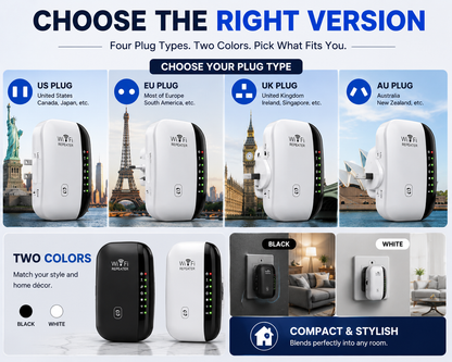 📶2026 Upgraded Version- WiFi Range Extender – Plug-In Repeater with Ethernet Port & Free Cable