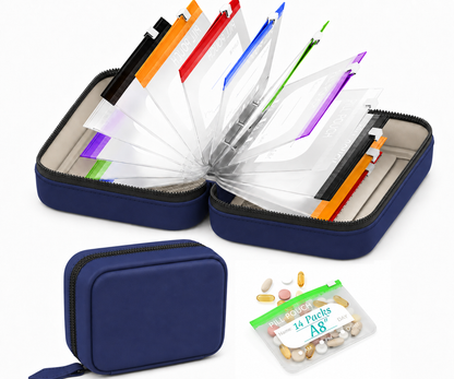 A8 Waterproof Pill Pouch Set – 7 to 14 Days of Meds & Vitamins💧Waterproof & Crush-Resistant Shell