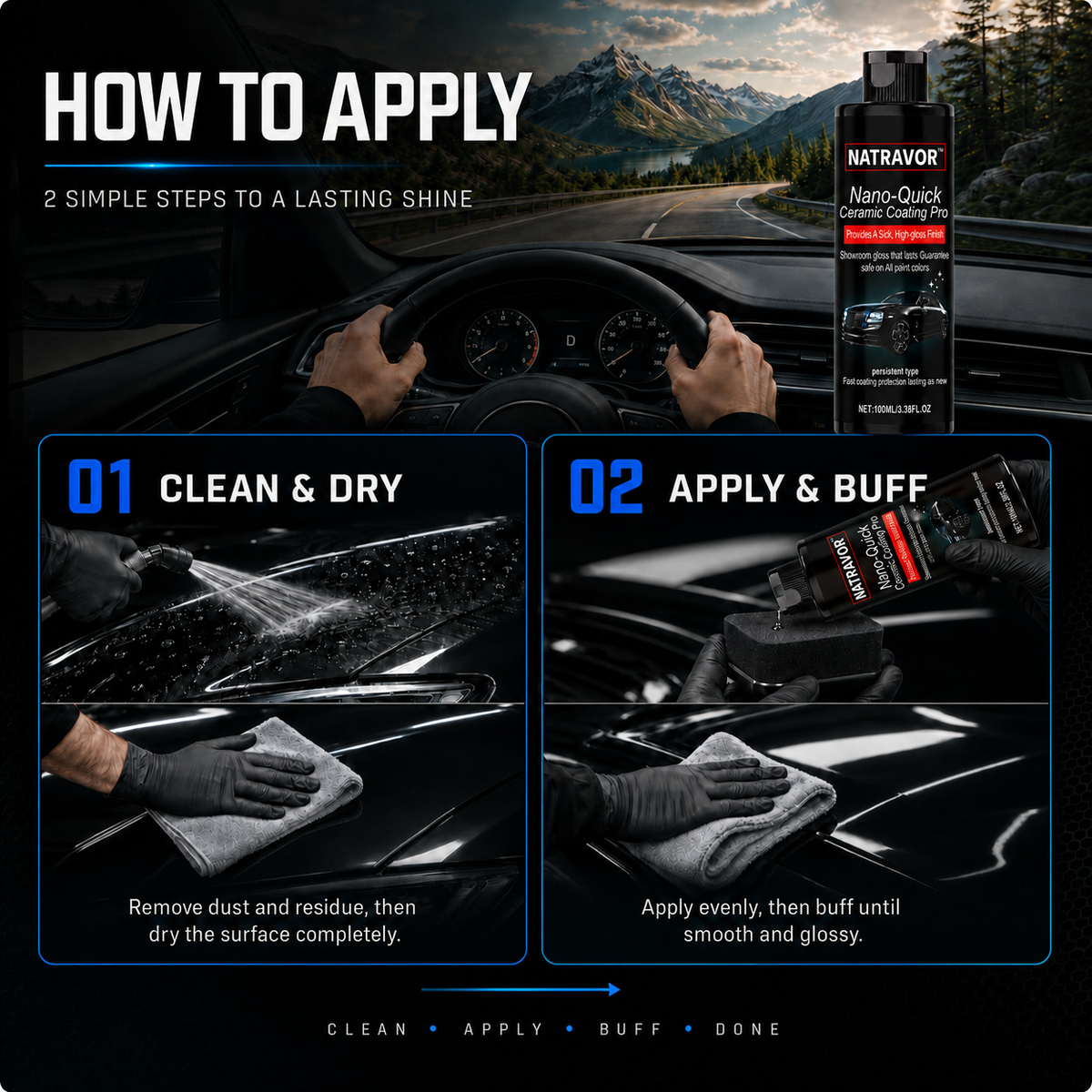 🚗 NATRAVOR™ Nano-Quick Ceramic Coating Pro