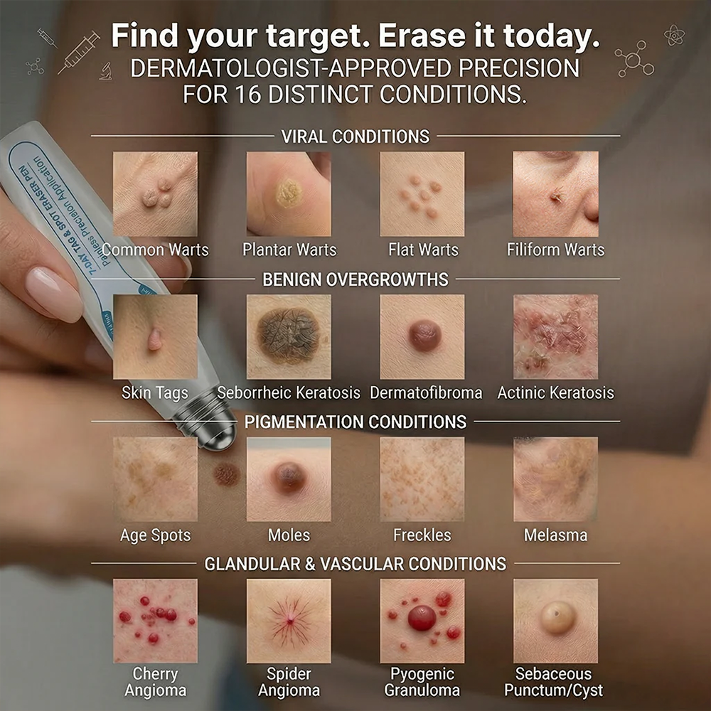 𝟕-𝐃𝒂𝘆 𝐒𝗸𝐢𝐧 𝐓𝒂𝗴 & 𝐒𝐩𝙤𝐭 𝐄𝐫𝒂𝐬𝙚𝐫,Painless & Scar-Free  Advanced Imperfection Removal Rollerball Pen