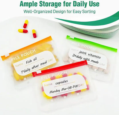 A8 Waterproof Pill Pouch Set – 7 to 14 Days of Meds & Vitamins💧Waterproof & Crush-Resistant Shell