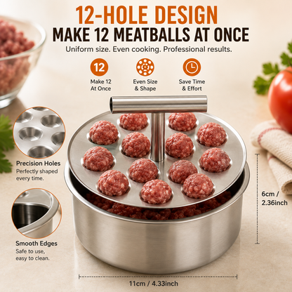 🍝 Non-Stick Stainless Steel Meatball Scoop – Perfect Round Meatballs Without Messy Hands