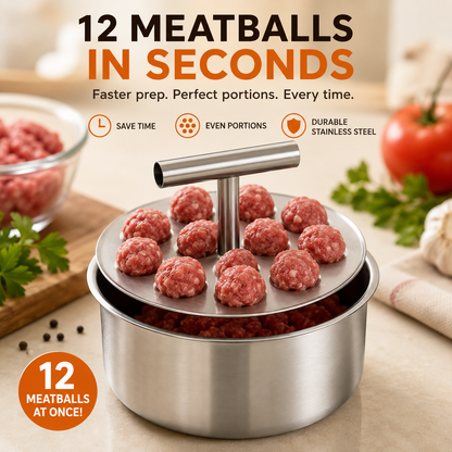 🍝 Non-Stick Stainless Steel Meatball Scoop – Perfect Round Meatballs Without Messy Hands