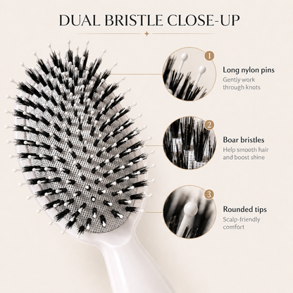 Viral Boar Bristle Detangling Hair Brush for Smooth & Shiny Hair