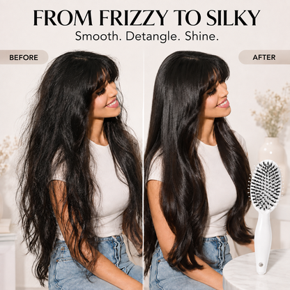 Viral Boar Bristle Detangling Hair Brush for Smooth & Shiny Hair