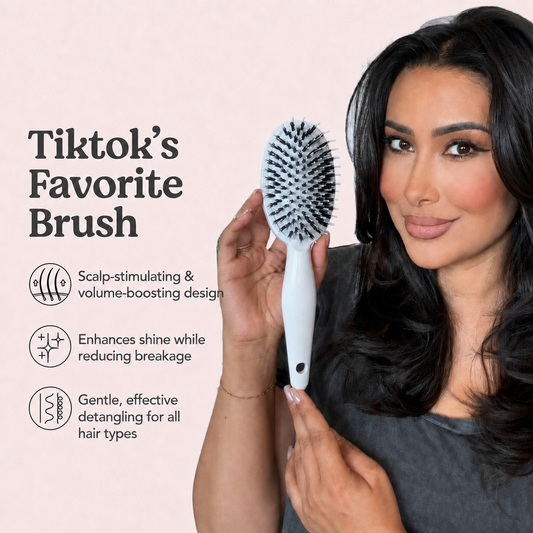 Viral Boar Bristle Detangling Hair Brush for Smooth & Shiny Hair