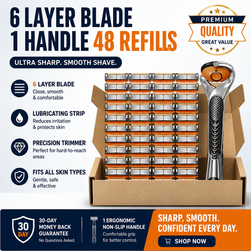 Men's Unscented Precision Razor Blade Replacement Handheld Kit