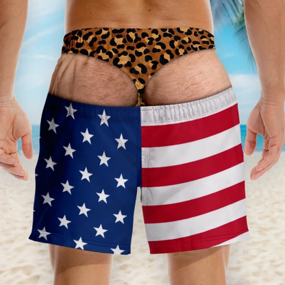 Funny Patriotic Men Swim Trunks
