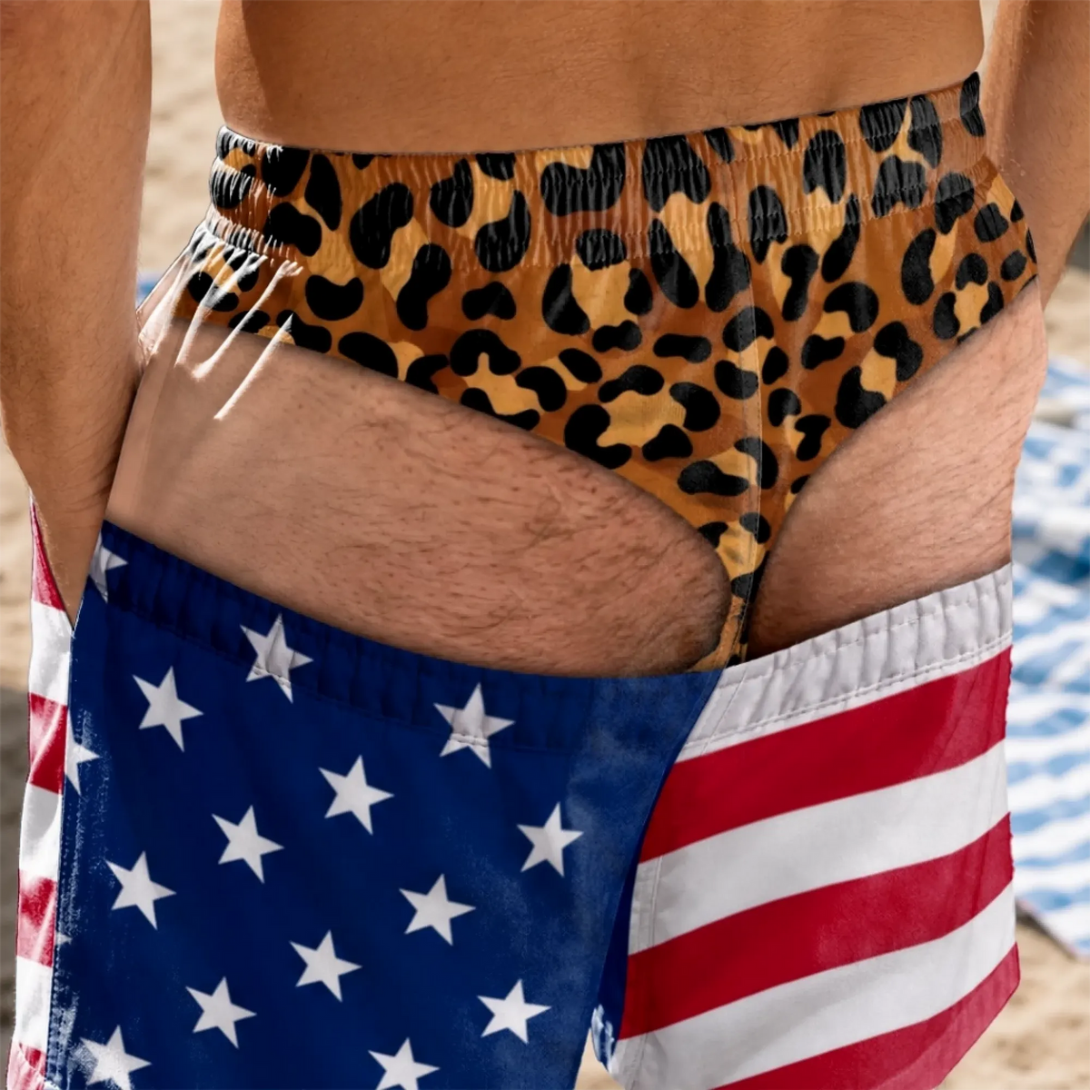 Funny Patriotic Men Swim Trunks