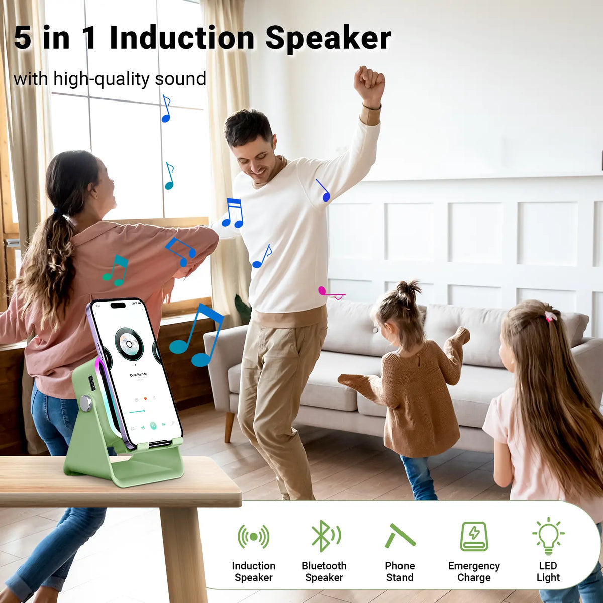5-in-1 Wireless Speaker & Charging Stand