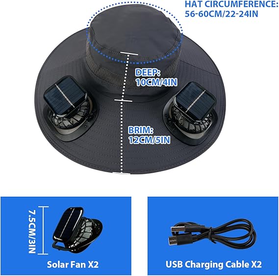 🔥2026 Summer Hot Sale🔥 New Ultralight Solar Fan Sun Hat – Lighter Than a Baseball!⚾(Only 11oz)