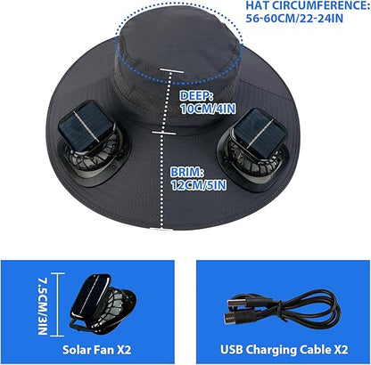 🔥2026 Summer Hot Sale🔥 New Ultralight Solar Fan Sun Hat – Lighter Than a Baseball!⚾(Only 11oz)