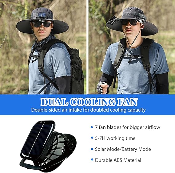 🔥2026 Summer Hot Sale🔥 New Ultralight Solar Fan Sun Hat – Lighter Than a Baseball!⚾(Only 11oz)