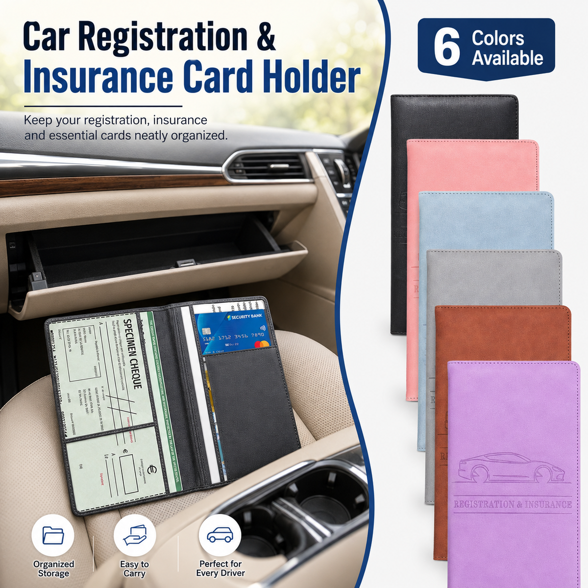 ✨Car Registration & Insurance Card Holder