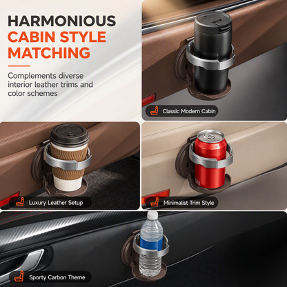 Foldable Car Door Cup Holder & Storage Tray — Fits Large Bottles & Phones